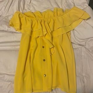 Yellow off shoulder blouse